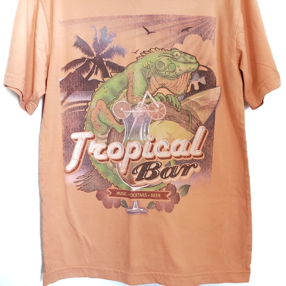 Get A Life Tropical Bar Shirt S Small Peach Short Sleeve - Picture 2 of 4